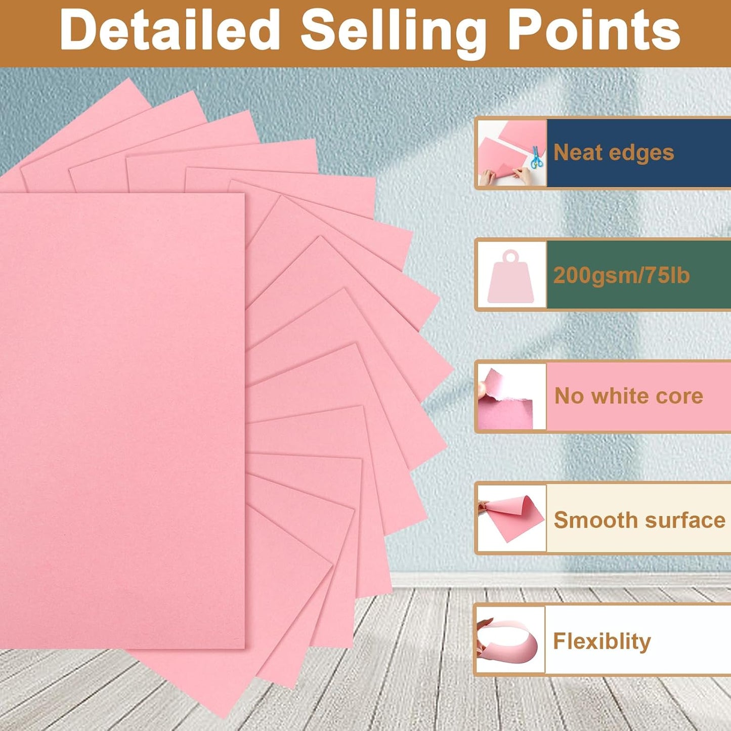 Silunkia 100 Sheets White Cardstock 5 Assorted Sizes Craft Paper, 200gsm/75lb White Card Stock Certificates Paper for DIY Cards Making, Business Cards, Wedding Invitations, School Crafting, Menus