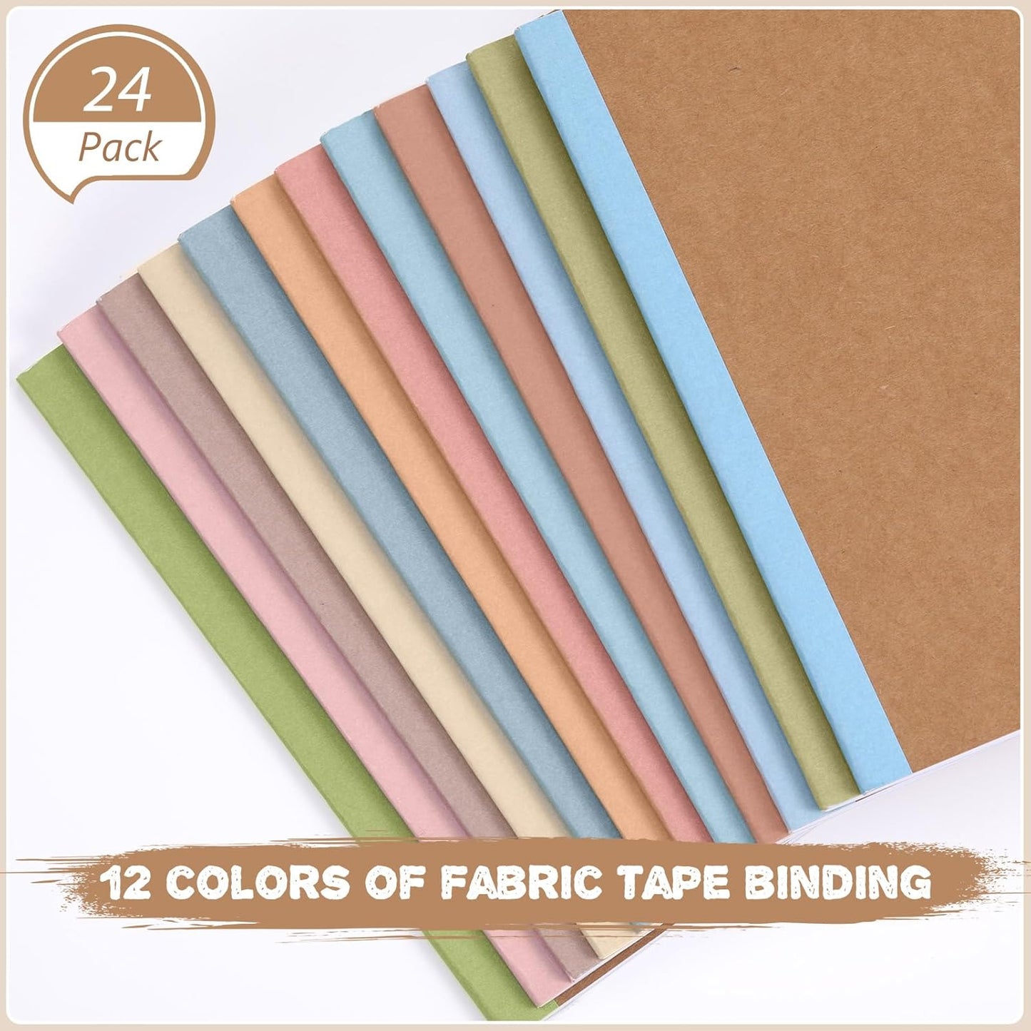 Harloon A5 Composition Notebook Journals 8 x 5.75 in College Ruled Kraft Notebooks with Rainbow Spines Small Lined Composition Book for Office Home(Bright Color,24 Pcs)