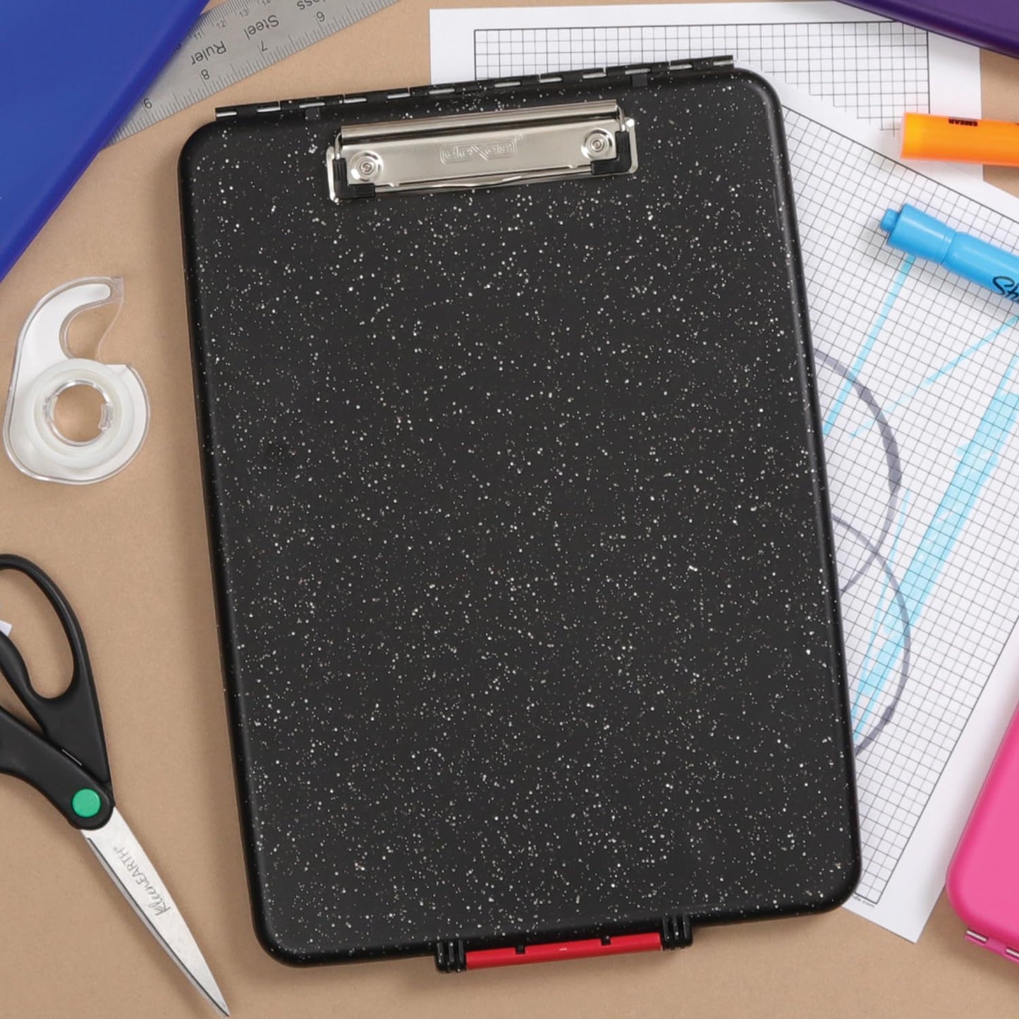 Dexas Slimcase Storage Clipboard, Black