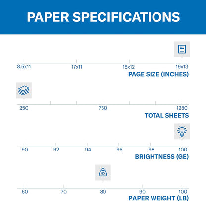 Hammermill Cardstock, Premium Color Copy, 80 lb, 17 x 11-1 Pack (250 Sheets) - 100 Bright, Made in the USA Card Stock, 120037R , White