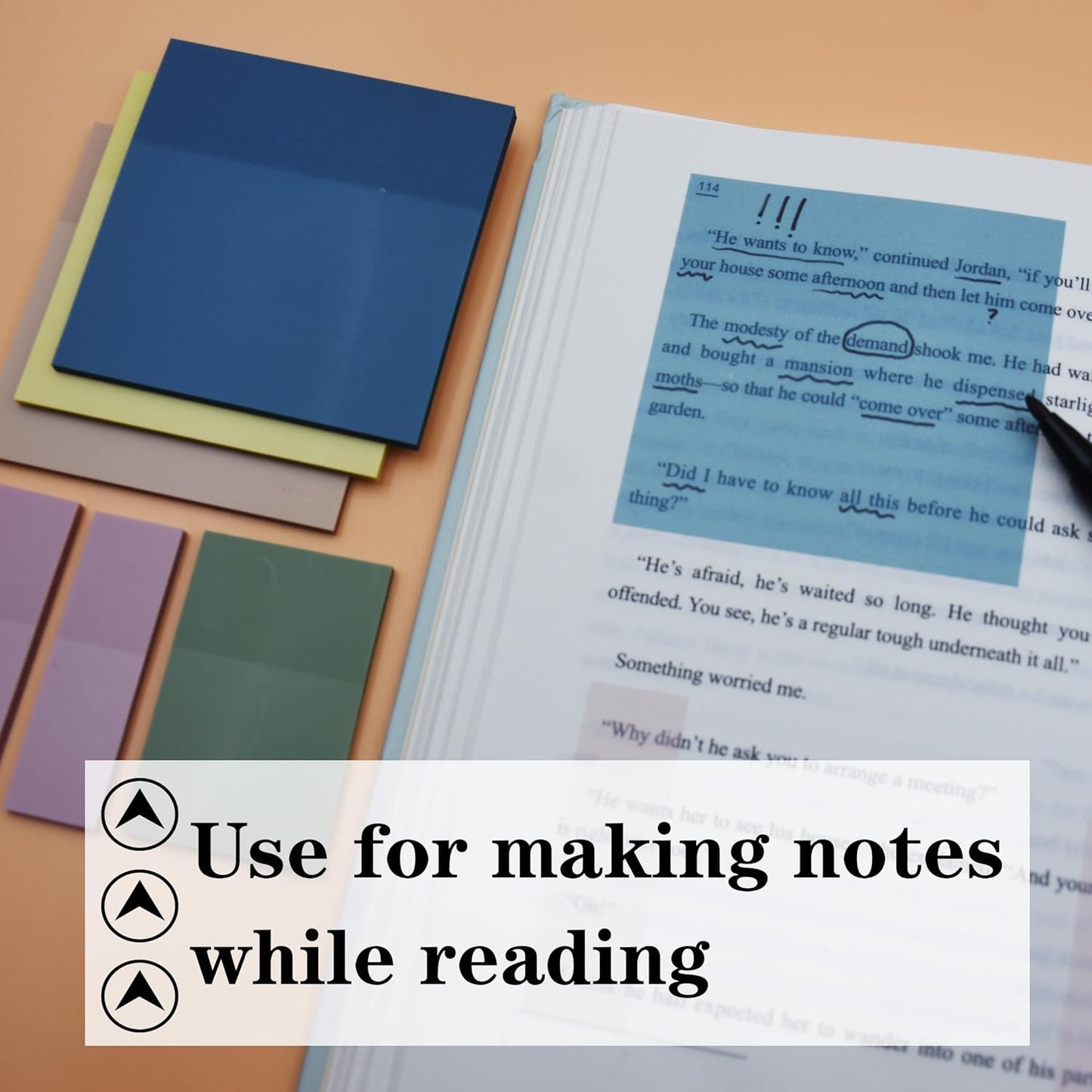 YOUDEFUL 1600pcs Translucent Sticky Note Tabs, Morandi Page Markers for Annotating Books,Repositionable Book Flags Tabs Strip with Binders, Clear Sticky Notes,Page Tabs,Index Tabs