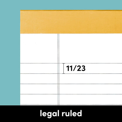 PAPERAGE Lined Legal Pads, (Rainbow), 6 Pack, 50 Sheets Each, Wide/Legal Ruled, Note Pads, Paper, 5 inches x 8 inches