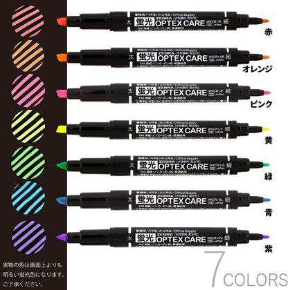 Zebra WKCR1-7C Highlighter Optex Care 7 Colors