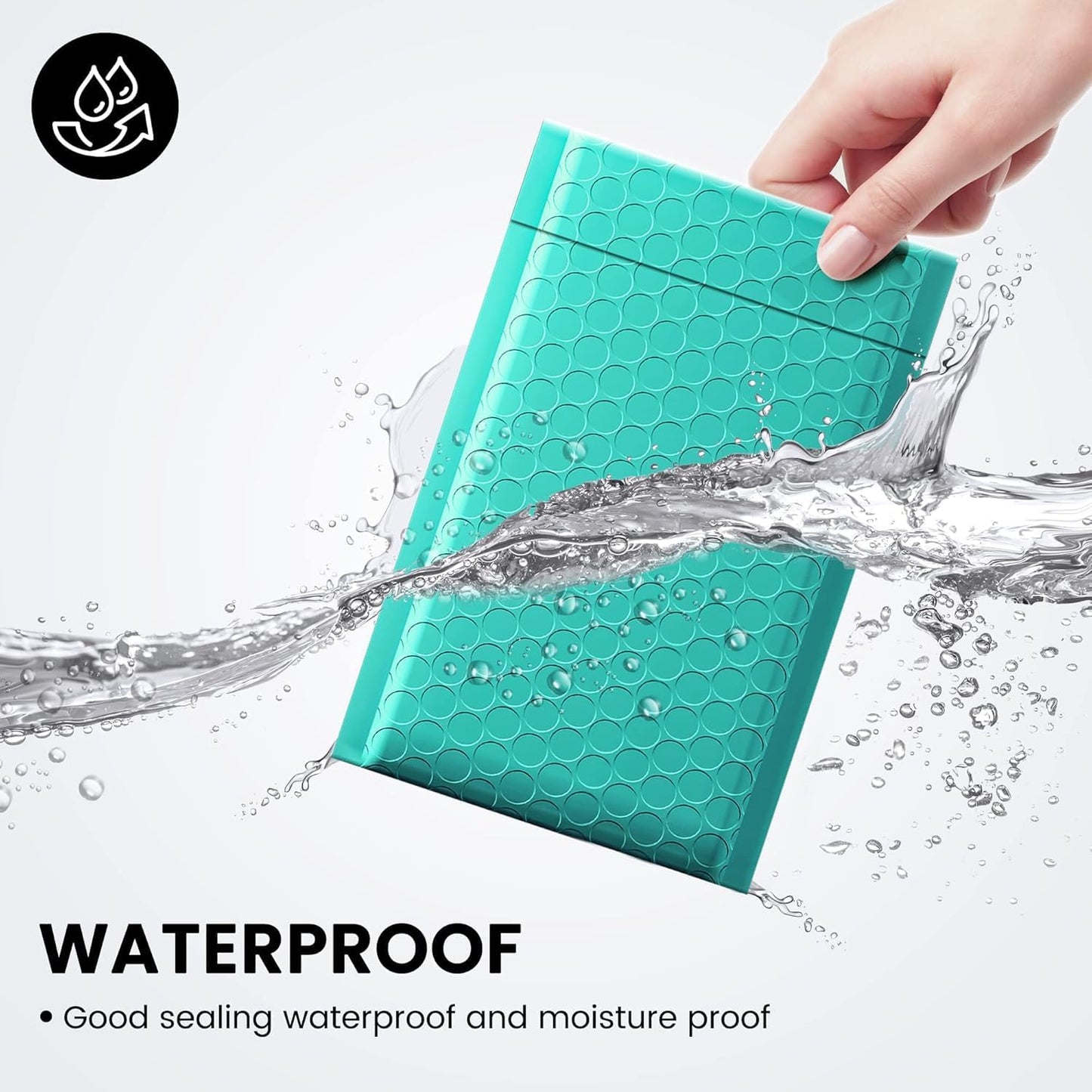 Fuxury Black Bubble Mailers 4x8" 100 Pack Waterproof Padded Envelopes Usable Size 4x7" Self Seal Bubble Envelopes Padded Mailers for Small Business, Envelope Mailers