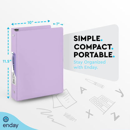 Enday 1.5 Inch Binder, Green - 1.5 Inch 3 Ring Binder, Round Ring Pastel with Clear View Cover for Letter Size 8.5 x 11'' Paper & 2 Inside Pockets, Ideal for School Supplies, Office, and Home