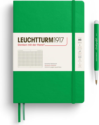 LEUCHTTURM1917 - Notebook Hardcover Medium A5-251 Numbered Pages for Writing and Journaling - Thinking Ahead (Plain Paper, Spice Brown)