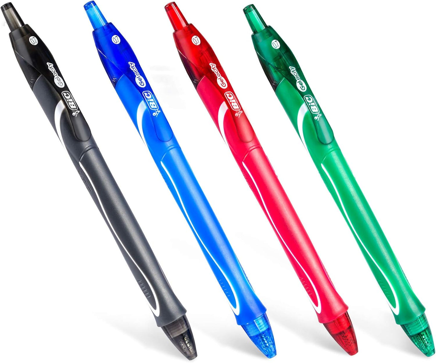BIC Gelocity Quick Dry Blue Gel Pens, Medium Point (0.7mm), 12-Count Pack, Retractable Gel Pens with Comfortable Full Grip