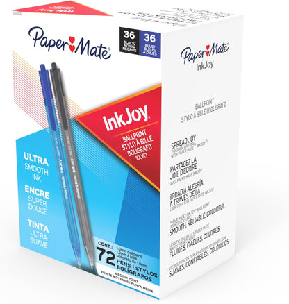 Paper Mate InkJoy 100RT Retractable Ballpoint Pens, Medium Point (1.0mm), 20 Count - Teacher Essentials, Colorful Office Supplies, Note-Taking, Back to School