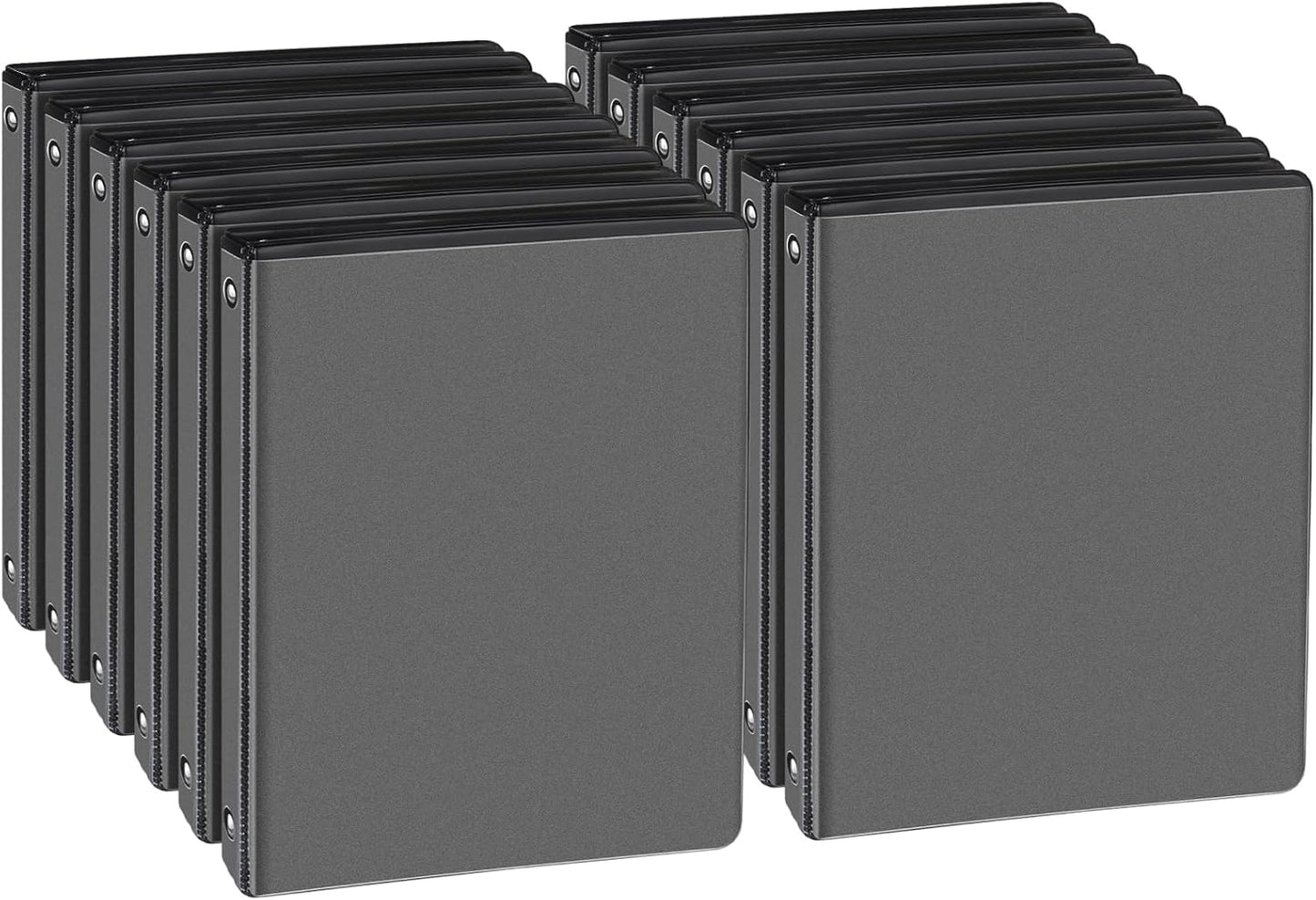 CIXILDTS 0.5-inch Round Ring Binder, Durable 1/2" 3 Ring Binder Fit Letter Size Paper, Presentation View Binders, White,12-Pack