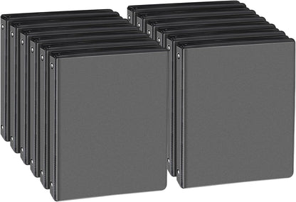 CIXILDTS 0.5-inch Round Ring Binder, Durable 1/2" 3 Ring Binder Fit Letter Size Paper, Presentation View Binders, White,12-Pack
