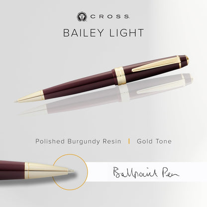 Cross Bailey Light Refillable Ballpoint Pen Presented in a Everyday Gift Box - Medium Point, Black Ink, Polished Green