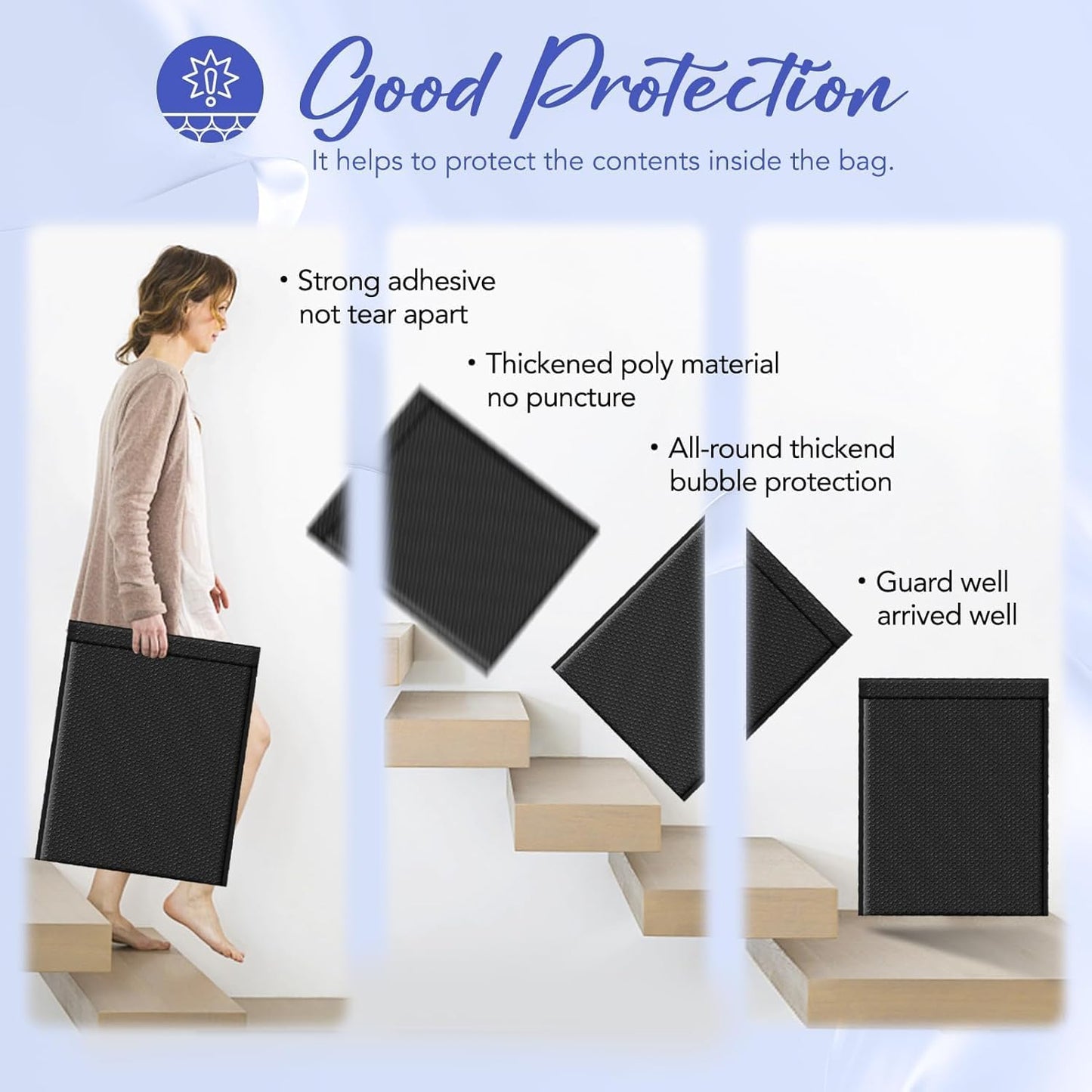 Fuxury Bubble Mailer 6x10" 100 Pack White Bubble Mailers Usable Size 6x9" Self Seal Padded Mailing Envelopes Opaque Bubble Padded Mailer for Small Business Mailing Jewelry Makeup Small Items