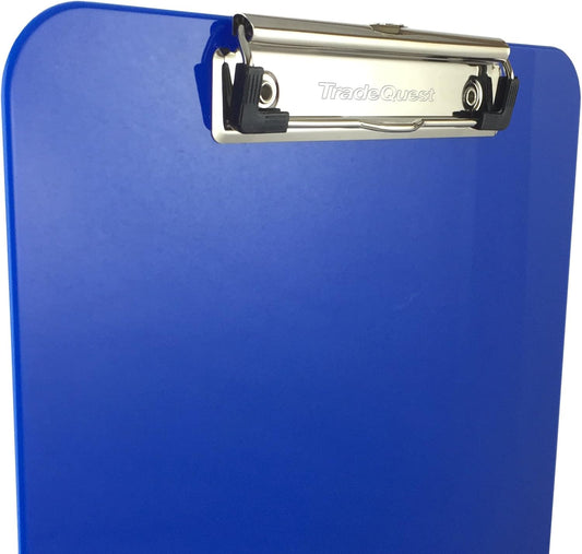 Trade Quest Plastic Clipboard Opaque Color Letter Size Low Profile Clip (Pack of 6) (Black)