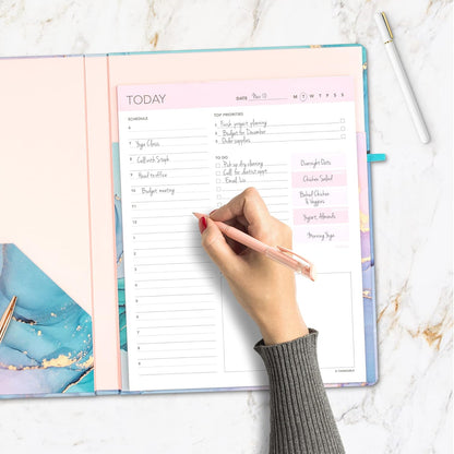 Daily Planner Notepad 2pk, 50 Sheets Tear Off, 8.5" x 11" To Do List Notebook with Hourly Schedule Task Planner