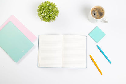 Pearhead Blue Matchbook Hardcover Journal, 6x8 College-Ruled Lined Notebook, 200 Pages, Trendy Writing Journal for Work, School & Everyday Notes