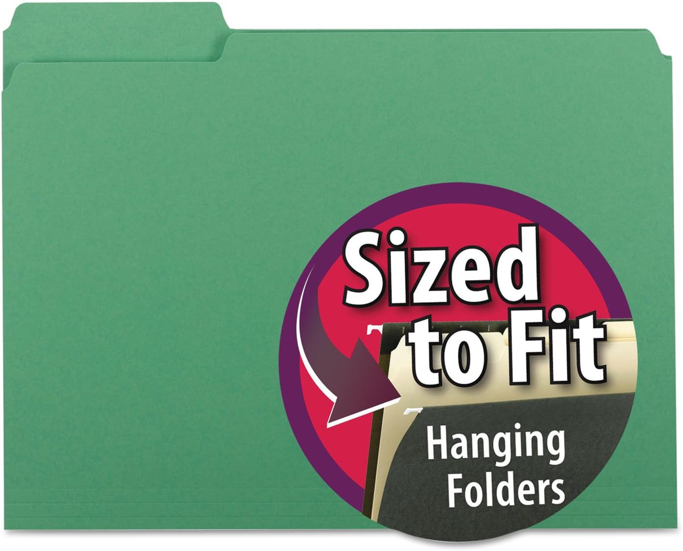 Smead Interior File Folder, 1/3-Cut Tab, Letter Size, Aqua, 100 per Box, Expandable File Folders for Filing Cabinet