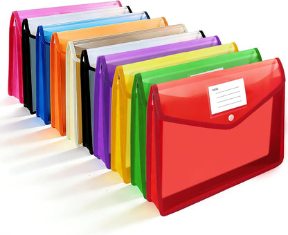 Plastic Expanding File Folder, Folders for Documents, Transparent Envelopes with Elastic Closure, File Folder Organizer Holder, Large Capacity, Fit Letter/A4 Size (2Pcs)