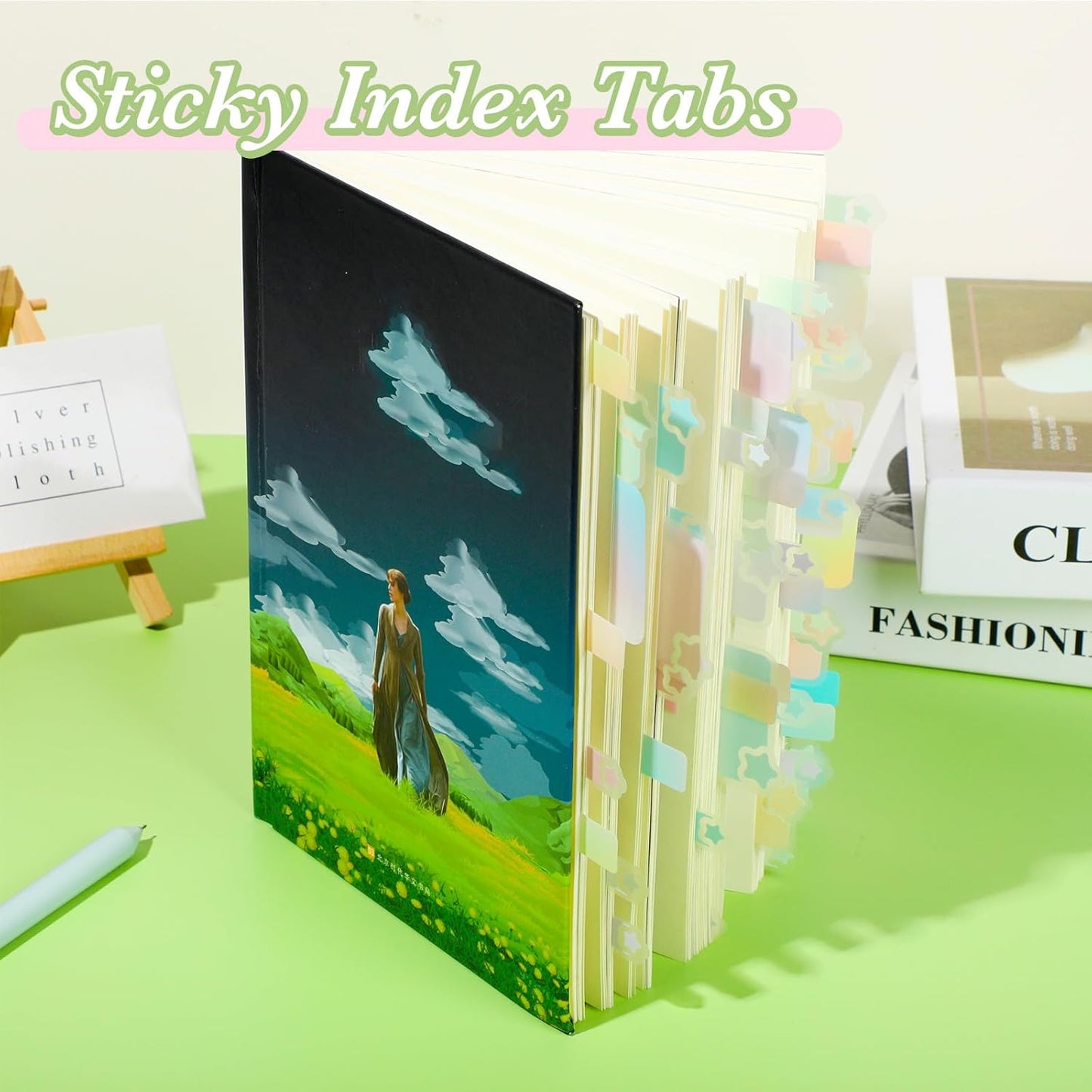 NEWEST 990 Pieces Book Sticky Index Tabs, Transparent Gradient File Tabs Flags, Writable Repositionable Page Markers Labels for Books Reading Notes Classify Files Binder Notebook Office School, 3 Size