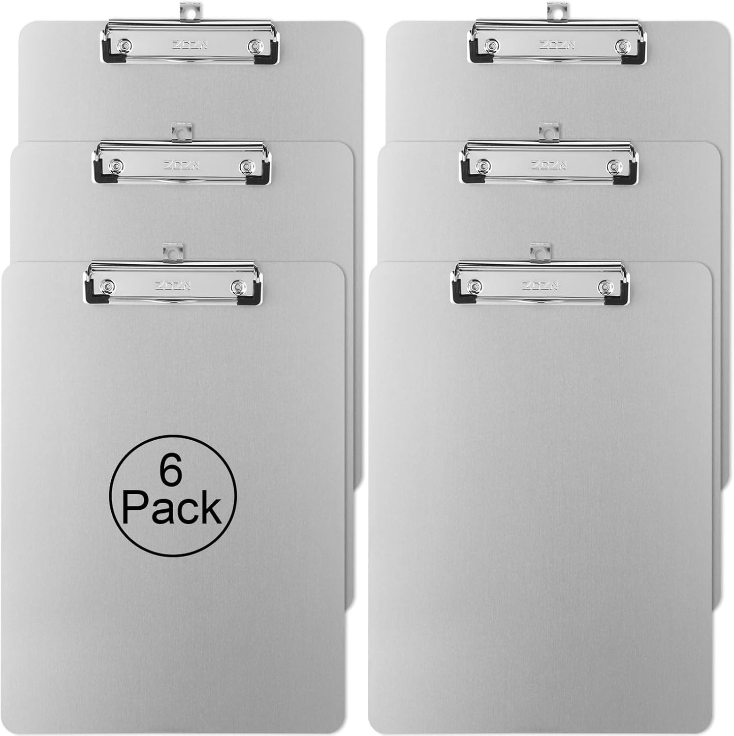 ZCZN Metal Clipboards, 2 Pack Heavy Duty Aluminum Clipboards 12 x 9 Inches, A4 Letter Sizer Document Holder with Low Profile Clip, Suitable for School, Office, Jobsite or Medical Staff, Silver