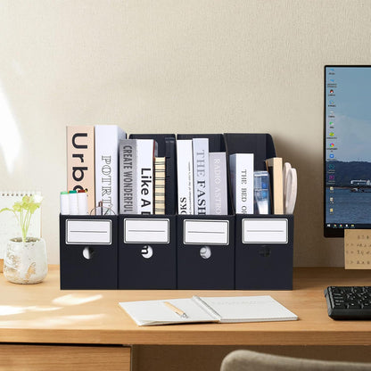 Magazine File Holder(6 Pack), Cardboard Magazine File Holder,Document Organizer,Desk File Organiser For School, Office, Home Magazine File Storage