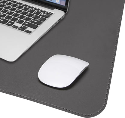 Large Desk Mat 47.2" x 17" Leather Desk Pad Protector with Natural Cork & PU Leather, Non-Slip Office Desk Mat, Large Mouse Pad, Waterproof Desk Blotter pad for Office&Home(Black)