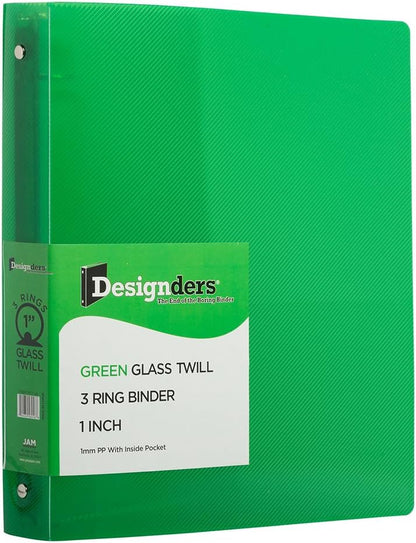 JAM PAPER Plastic 0.75 inch Binder - Clear 3 Ring Binder - Sold Individually