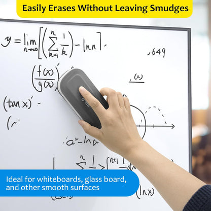 maxtek Dry Erase Eraser, Magnetic White Board Erasers - 2 Pack, Glass Whiteboard Eraser for Office and School Supplies (Gray)