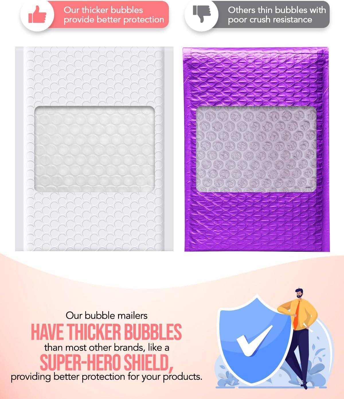 GSSUSA Black Bubble Mailers 4x8 Inches 50 Pack, Usable Size 4X7" Bubble Envelopes for Small Business, Padded Envelope, Shipping Mailers, Packaging Bags, Mailing Envelopes, Shipping Supplies
