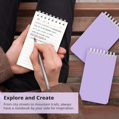 Taja Pocket Small Notebook 3" x 5", Set of 8 Mini Little Spiral Notebook, Nursing Notepad, Perfect for Work, School, Office, Nurse, Travel - Neutral