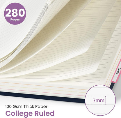 Large Spiral Notebook with Dividers & Tabs, 8.5" x 11" Hardcover 5 Subject Notebook for Work, 280 pages, College Ruled, Cute Journal for Women, Perfect for Study & Office Note Taking, Garden