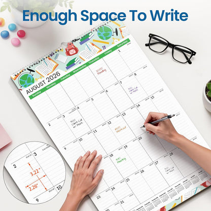 SUNEE 2026 Wall Calendar Large 22.75"x15.5", 21 Month Calendar (Ends December 2027), Vertical Extra Large, Seasons Color