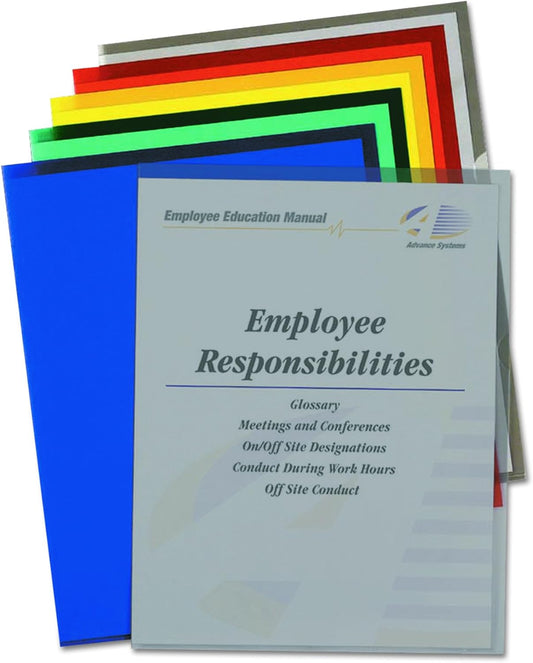 C-Line Colored Project Folders, Heavyweight Poly, Holds Materials up to 8.5 x 11 Inches, Assorted Colors, 25 per Box (62130), Letter Size
