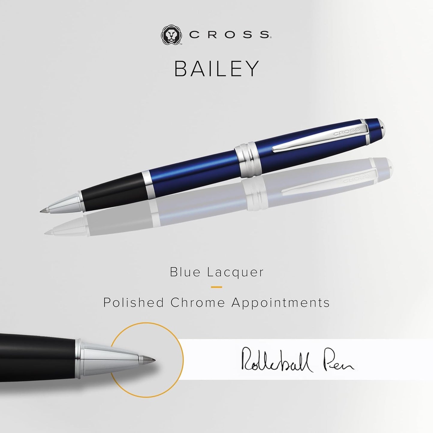Cross Bailey Matte Red Lacquer Rollerball Pen - Refillable Pen for Smooth Writing - Well-Balanced, Distinctive Design - Easy Handling - Comfortable Grip - Gift-Ready Black Ink