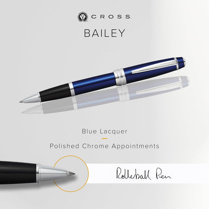 Cross Bailey Matte Red Lacquer Rollerball Pen - Refillable Pen for Smooth Writing - Well-Balanced, Distinctive Design - Easy Handling - Comfortable Grip - Gift-Ready Black Ink