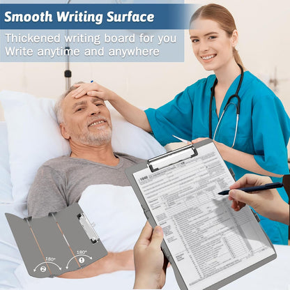 Nursing Clipboard Foldable Clipboard Medical: Edition Cheat Sheets Aluminum 3 Layers Foldable Clipboards Nursing Pocket Size Profile Clip Nurse Clipboards Notepad for Nurses Students and Doctors