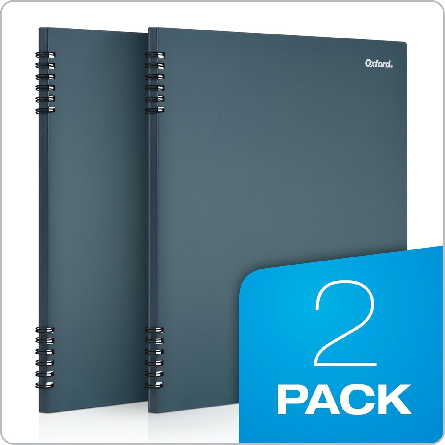 Oxford Stone Paper Notebook, School Notebook, Smooth Note-Taking Pad, Journal for Writing, 5-1/2" x 8-1/2", Blue Cover, 60 Sheets, 2 Pack (161641)