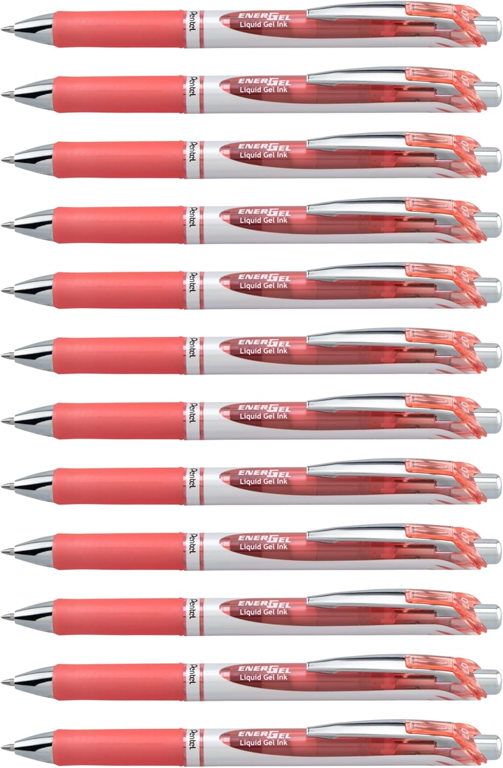 Pentel EnerGel RTX Retractable Liquid Gel Pen, (0.7mm) Medium Line, Metal Tip, Black Ink, Box of 12 (BL77-A)