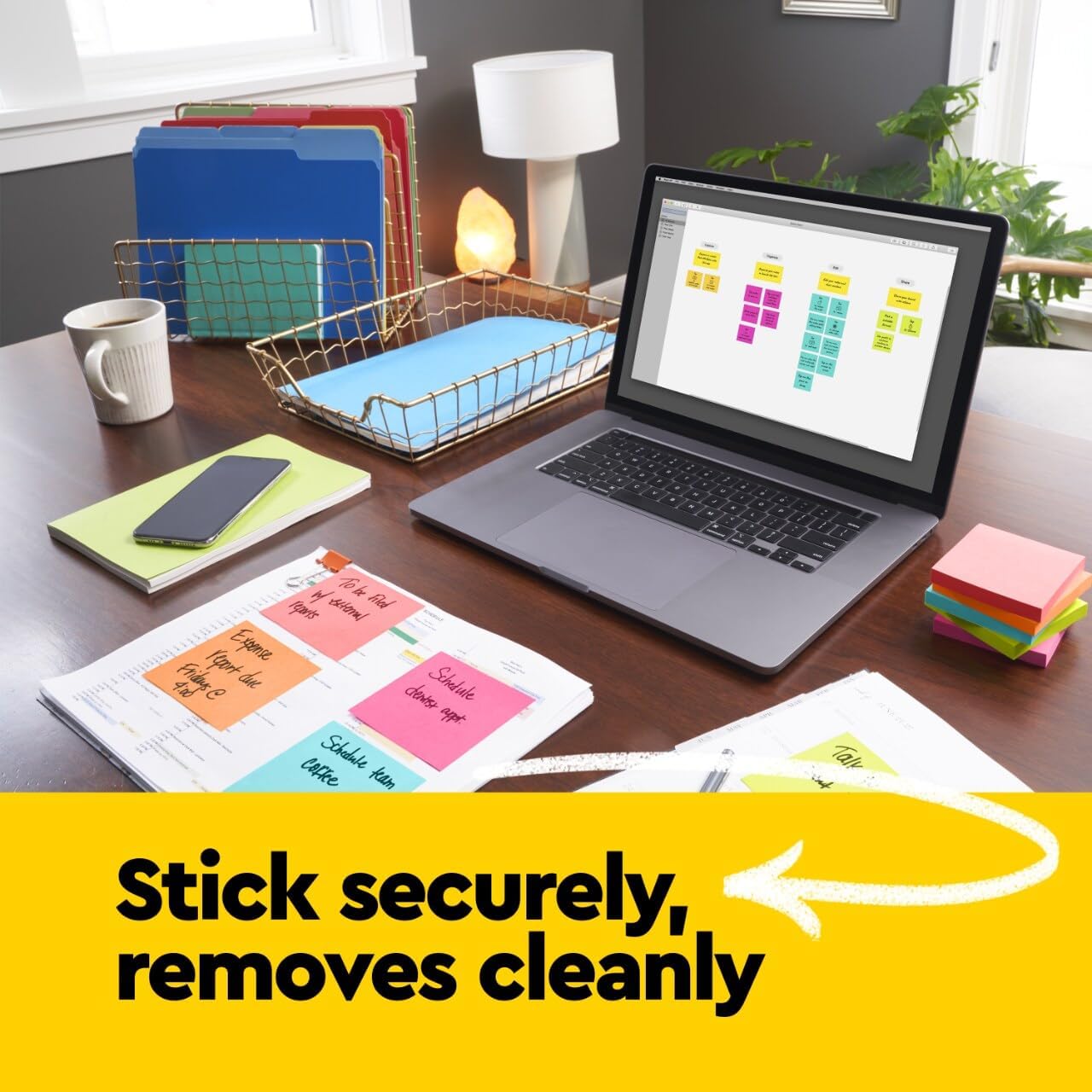Post-it Mini Notes, 1 3/8 in. x 1 7/8 in., 4 Sticky Notes Pads, 50 Sheets per Pad, Poptimistic Collection, School Supplies and Oﬃce Products, The Original Post-it Note