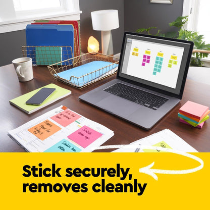 Post-it Mini Notes, 1 3/8 in. x 1 7/8 in., 4 Sticky Notes Pads, 50 Sheets per Pad, Poptimistic Collection, School Supplies and Oﬃce Products, The Original Post-it Note