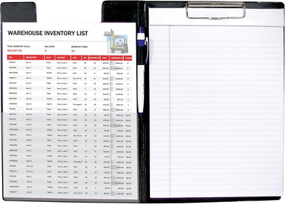 C-Line Clipboard Folder, Letter Size, Holds up to 75 Sheets, 1 Clipboard, Black (30601)
