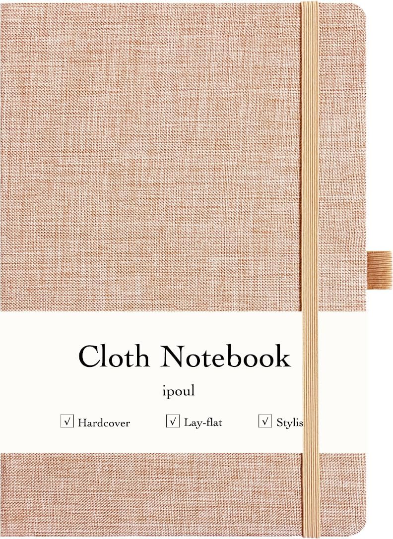ipoul Flower Notebook, A5, 6x8, Hardcover, Lay Flat, Lined Paper, Journal for Women, Writing Notebook, Pretty, Hibiscus, Pink, Birthday Gifts for Women, Wedding Shower Gifts, Mothers Day Gift