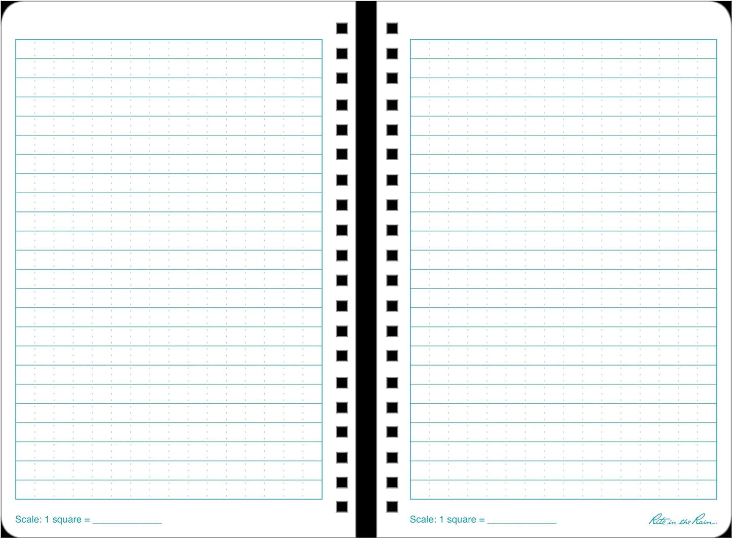 Rite In The Rain Weatherproof Stapled Notebook, 4.625" x 7", Orange Cover, Universal Pattern, 3 Pack (No. OR71FX)