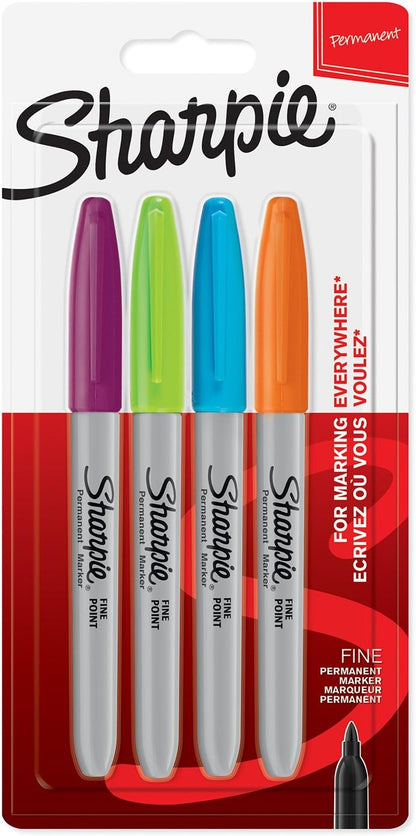 Sharpie Permanent Markers, Fine Point, Black, 12 Count