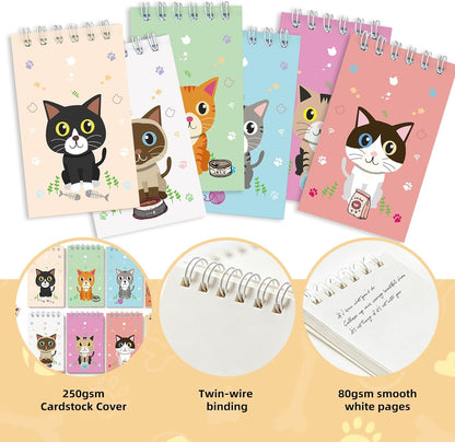 Mini Notebooks Bulk, 24 Pack Cute Animal Small Spiral Notepads Pocket Memo Pads for Classroom Prizes, Office Supplies (Dog)