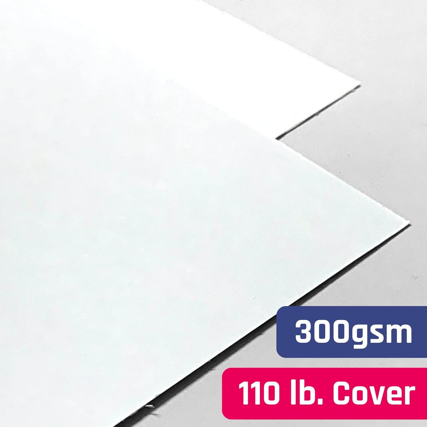 20 Sheets, Heavy White Cardstock - 8.5" x 11", 110 lb (300 gsm)
