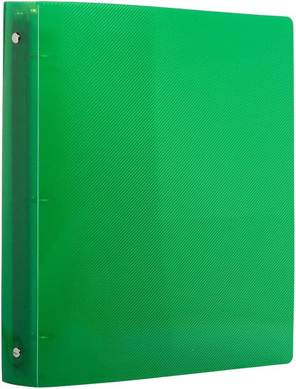 JAM PAPER Plastic 0.75 inch Binder - Clear 3 Ring Binder - Sold Individually