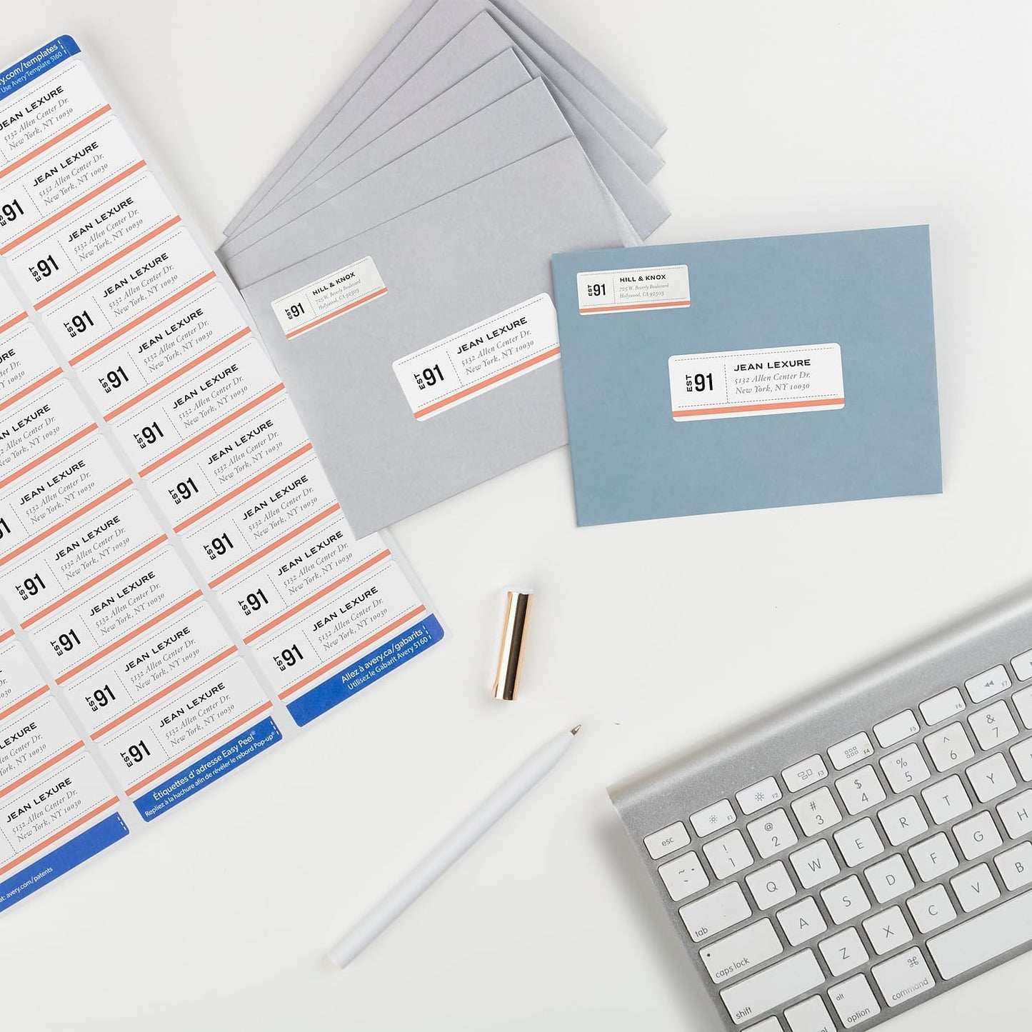 Avery Easy Peel Printable Address Labels with Sure Feed, 1" x 2-5/8" Customizable Stickers, White, 7,500 Blank Mailing Labels, Great for Mailing, Shipping, and More (45160)