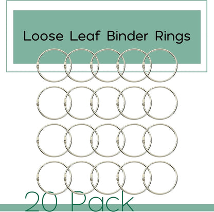 Mr. Pen- Loose Leaf Binder Book Rings, 5 Assorted Sizes (0.6", 1", 1.2", 1.5",2"), 36 Pack, Metal Binder Rings for Index Cards, Keychains, School, Home, Office, Silver