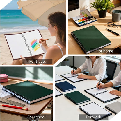 Lined Notebook Spiral Notebook 8.5" x 11"-4 Pack Large Journal Hardcover Notebook 7mm College Ruled Notebook 120 Pages 100 GSM Thick Hardcover Journal for School (LINED, Mult-color)