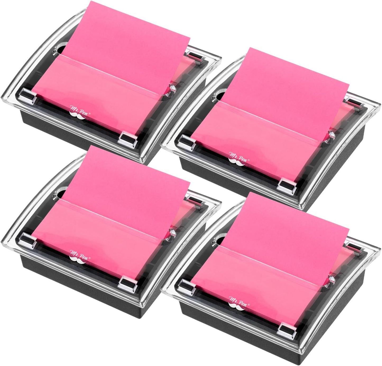 Mr. Pen Pop Up Sticky Note Dispenser, 3" x 3", Black, Sticky Note Dispenser, Sticky Note Holder for Desk, Clear Top